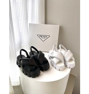 프라다 모놀리스 나파 샌들 (컬러 블랙, 화이트)