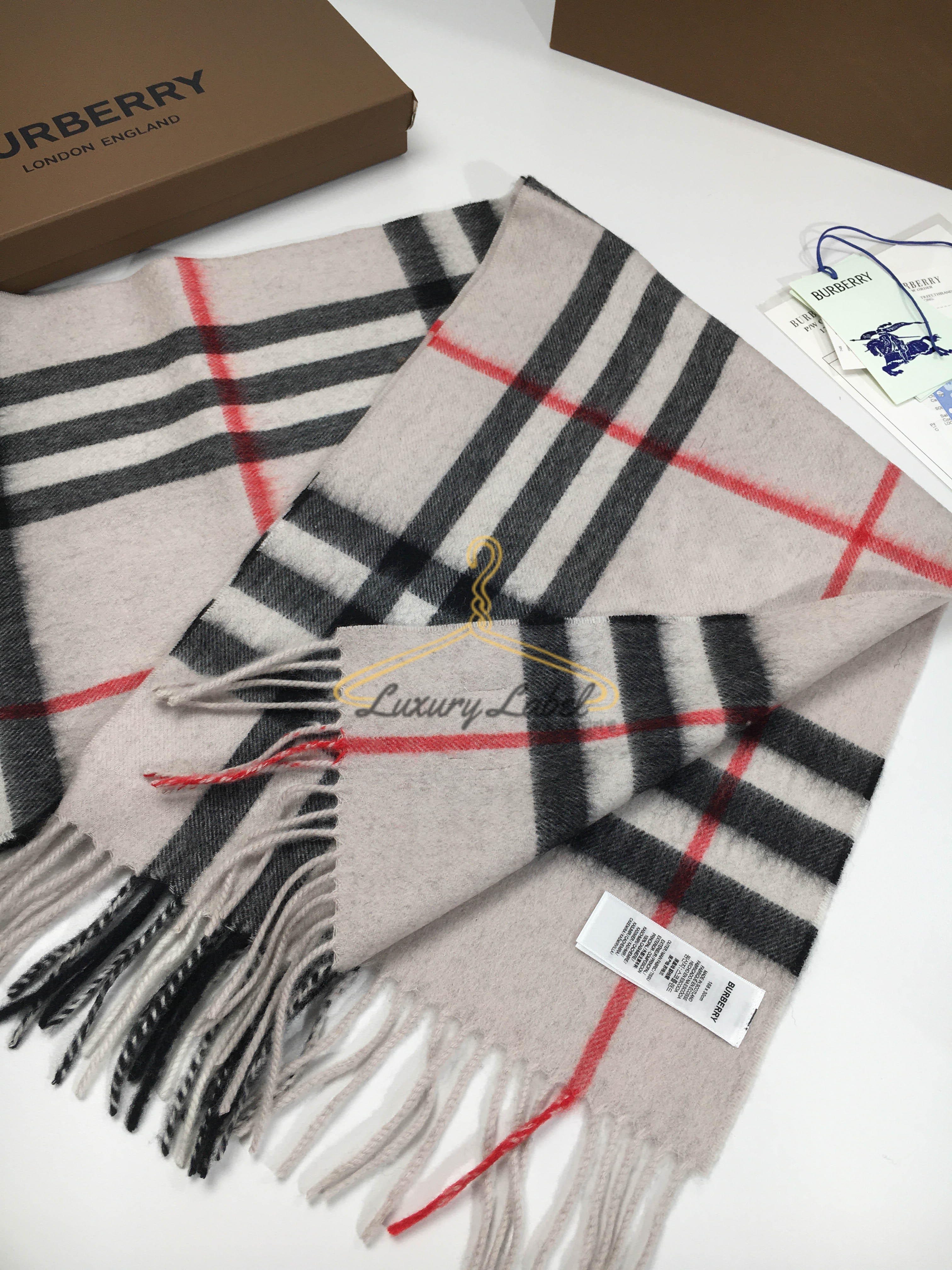 버버리 캐시미어 체크 머플러
