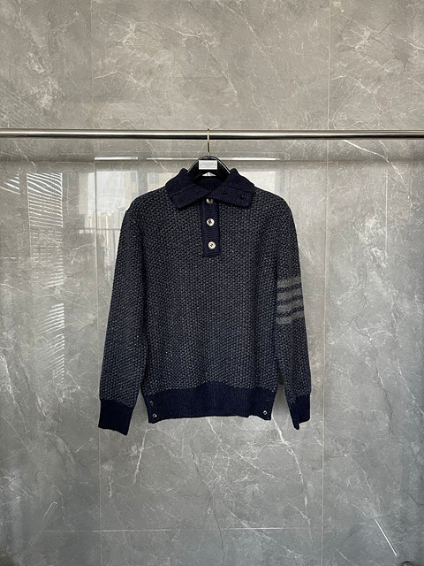 톰브라운 카라 니트 스웨터 (남녀공용) (컬러 그레이, 네이비)