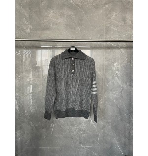 톰브라운 카라 니트 스웨터 (남녀공용) (컬러 그레이, 네이비)