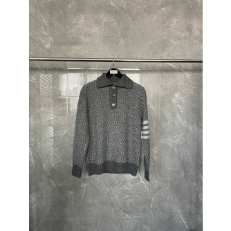 톰브라운 카라 니트 스웨터 (남녀공용) (컬러 그레이, 네이비)