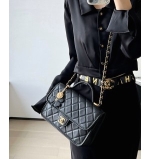 ​샤넬 25B 클로버 참 탑핸들 플랩백