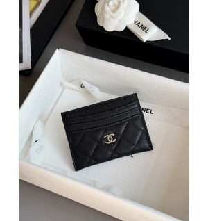 샤넬 25S 캐비어 카드홀더 (컬러 블랙 은장)