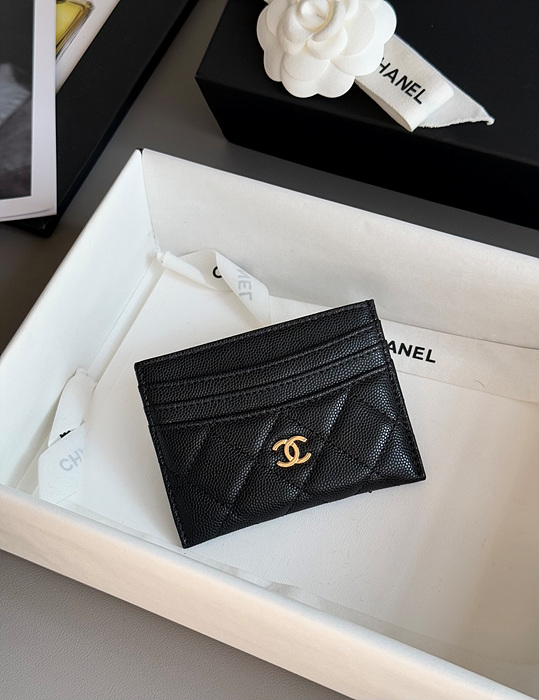 샤넬 25S 캐비어 카드홀더 (컬러 블랙 금장)