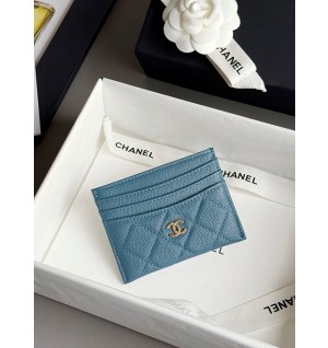 샤넬 25S 캐비어 카드홀더 (컬러 블루)