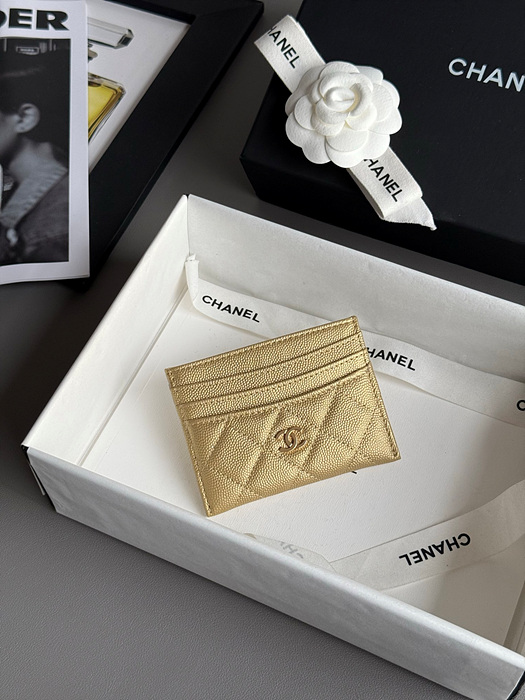 샤넬 25S 캐비어 카드홀더 (컬러 골드)