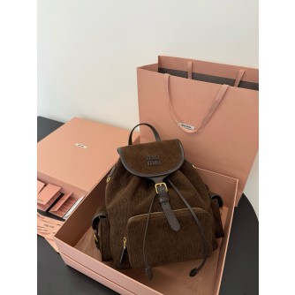 미우미우 코듀로이 백팩 라지 (컬러 에보니)