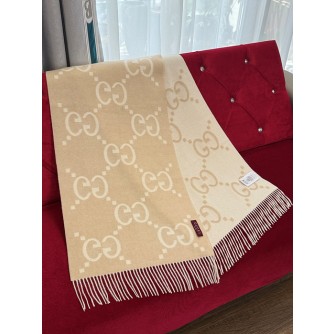 구찌 캐시미어 자카드 머플러 (컬러 베이지)