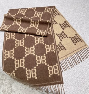 발렌시아가 캐시미어 울 로고 머플러