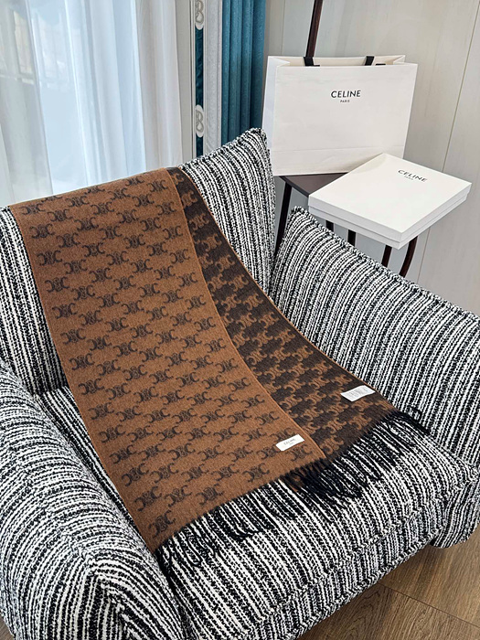 셀린느 모노그램 캐시미어 프린지드 머플러