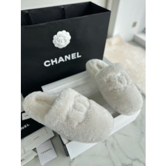 샤넬 시어링 울 CC로고 슬라이드 뮬