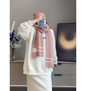 디올 오블리크 로고 니트 비니 & 머플러