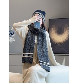 디올 오블리크 로고 니트 비니 & 머플러