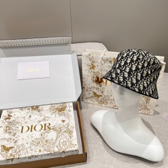 디올 오블리크 자카드 리버시블 버킷햇