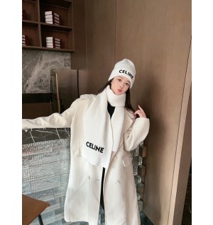 셀린느 로고 캐시미어 비니 & 머플러