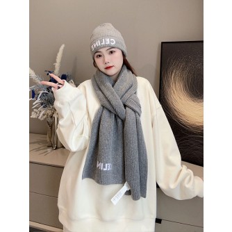 셀린느 로고 캐시미어 비니 & 머플러